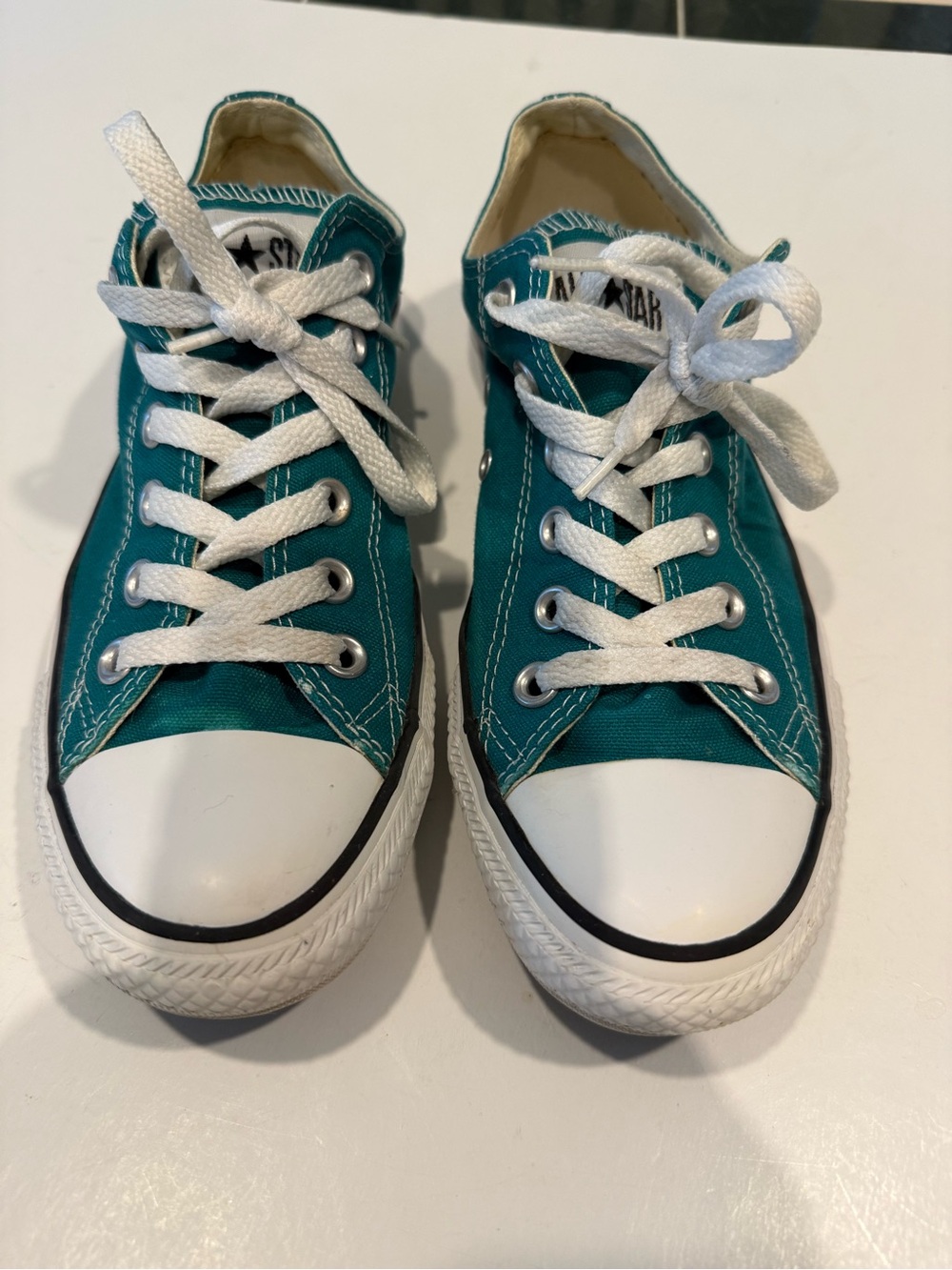 CONVERSE TEAL LOW TOP CANVAS SNEAKERS SIZE 8 WOMEN